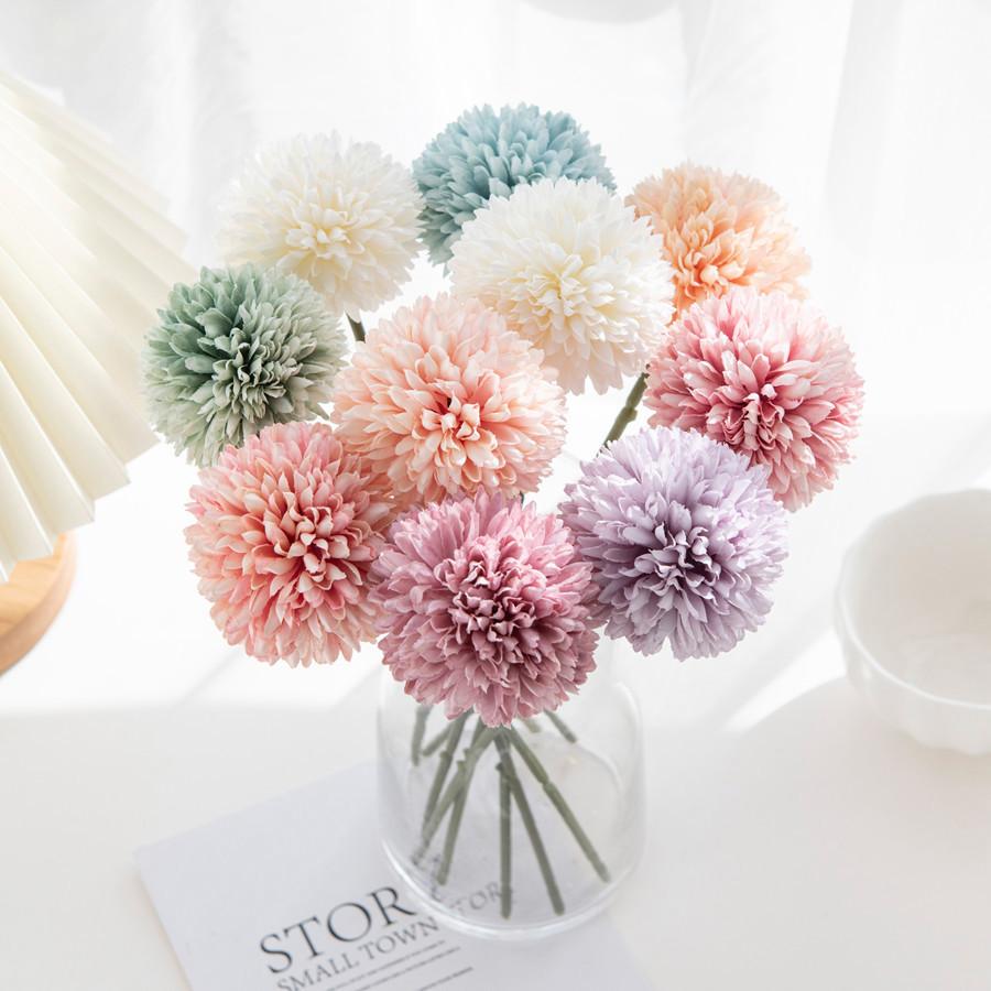 6/12Pcs Silk Artificial Flowers Hydrangea Chrysanthemum Home Outdoor Garden Arch Wedding Bridal Bouquet Festival Wreath DIY Gift