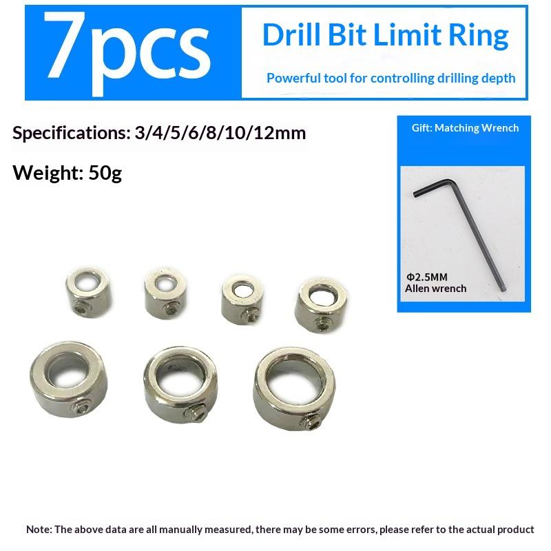8/9Pcs Drill Bit Locator Woodwork Tools Drill Stoper Collar Set 3-16mm Depth Stop Collars For Ring Positioner With Wrench