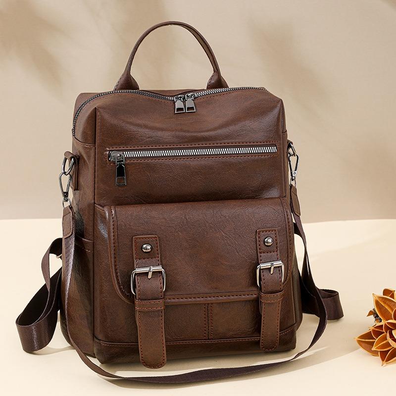 New Retro Women's Backpack Fashionable Soft Leather Fringed Multi-functional Travel Backpack