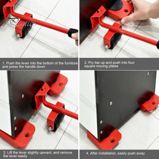 1 Set Furniture Mover with 8 Wheels Heavy Duty Furniture Lifter 330Lbs Load Bearing Multifunction Appliance Roller Furniture Moving Dolly Slider