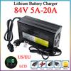 Yeni 84V 5A/8A/10A/12A/15A/20A Lityum Pil Şarj Cihazı Alüminyum Kabuk LCD Yüksek Güç 20S 72V E-iki tekerlekli Araçlar İçin Hücre Hızlı Şarj