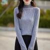 Autumn New Long-sleeved Round Neck Bottomed Women's Clothing Thin Pleated Inside Knitted Sweater Top Supply