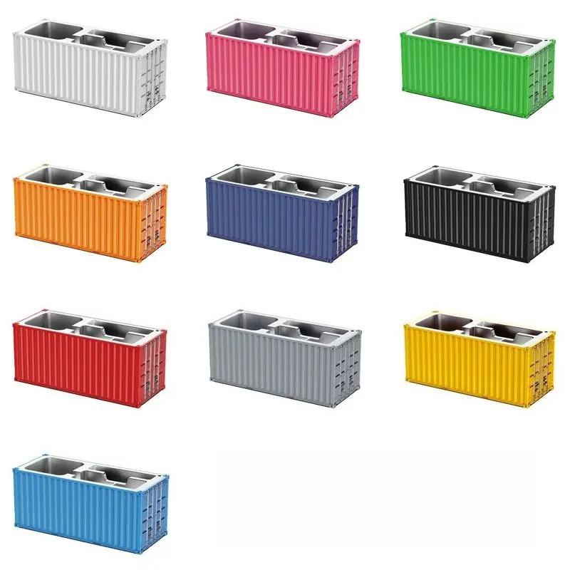 Miniatura Realistica Modello Container Marittimo Semplice Multifunzionale Portapenne da Scrivania per Ufficio Scatola Portaoggetti Decorazione per la Casa Artigianato