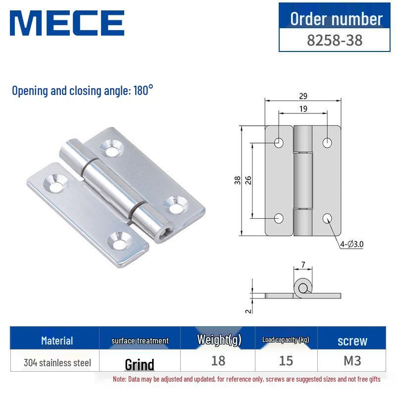 304 Stainless Steel Thickened Cabinet & Wooden Door Hinges