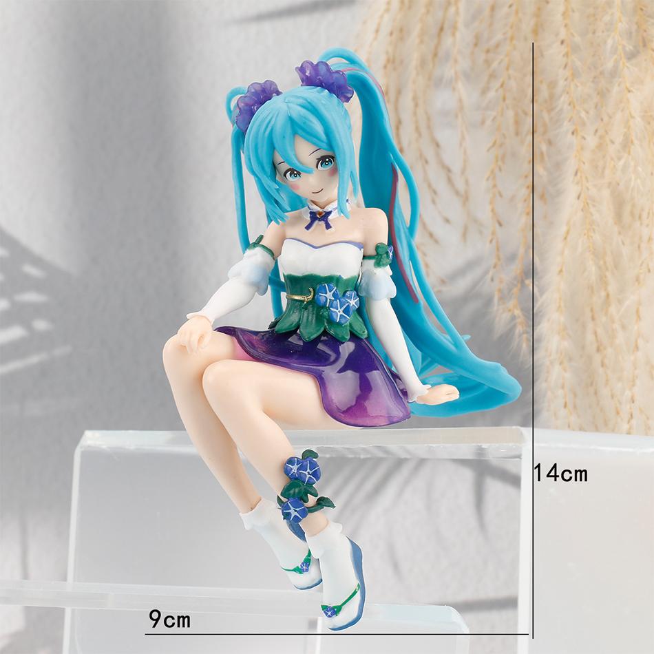 Anime Figure Hatsune Miku Adorable Sitting Beauty Girls Ornament Cute And Charming Action Figure PVC Room Decor Collectible Model Doll Toy Gifts