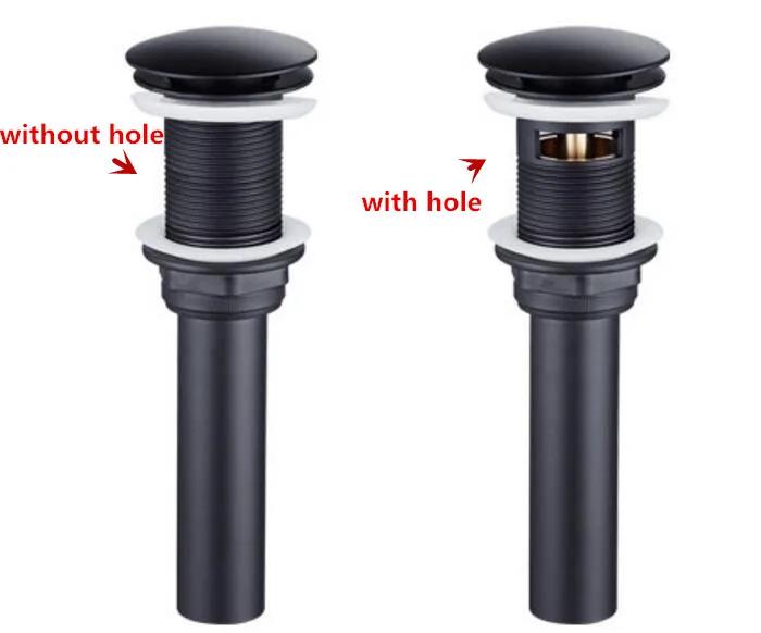 Matte Black Bathroom Lavatory Vanity Vessel Sink Drain, Black Pop Up Drain Stopper, Flip-Top, Flexible Drain Bending Pipe DR90