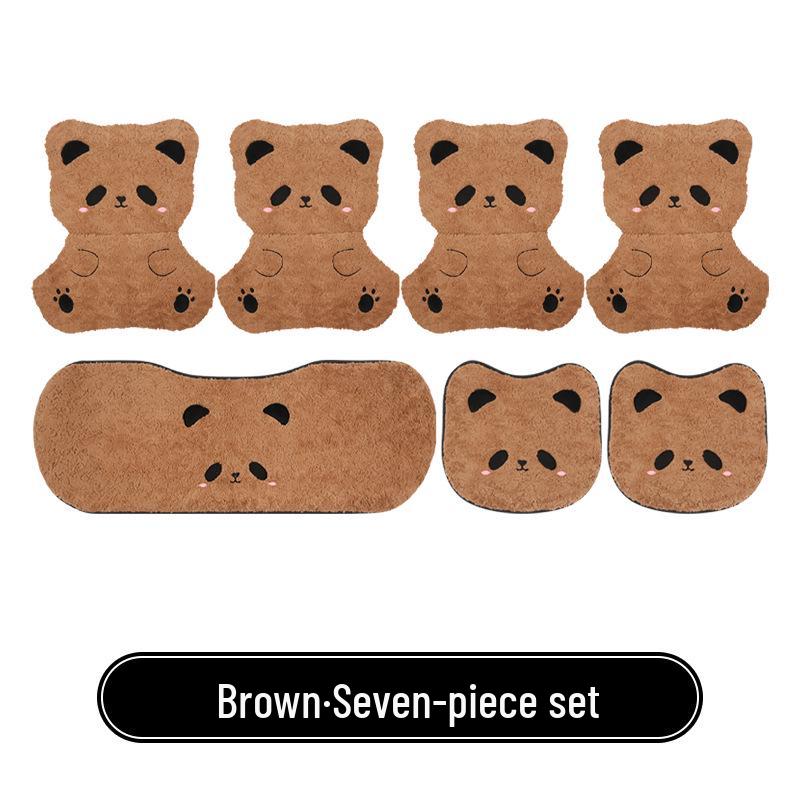 Panda Winter Plush Car Seat Cushion for Toyota bZ3, Corolla, RAV4, Rongfang, bZ5