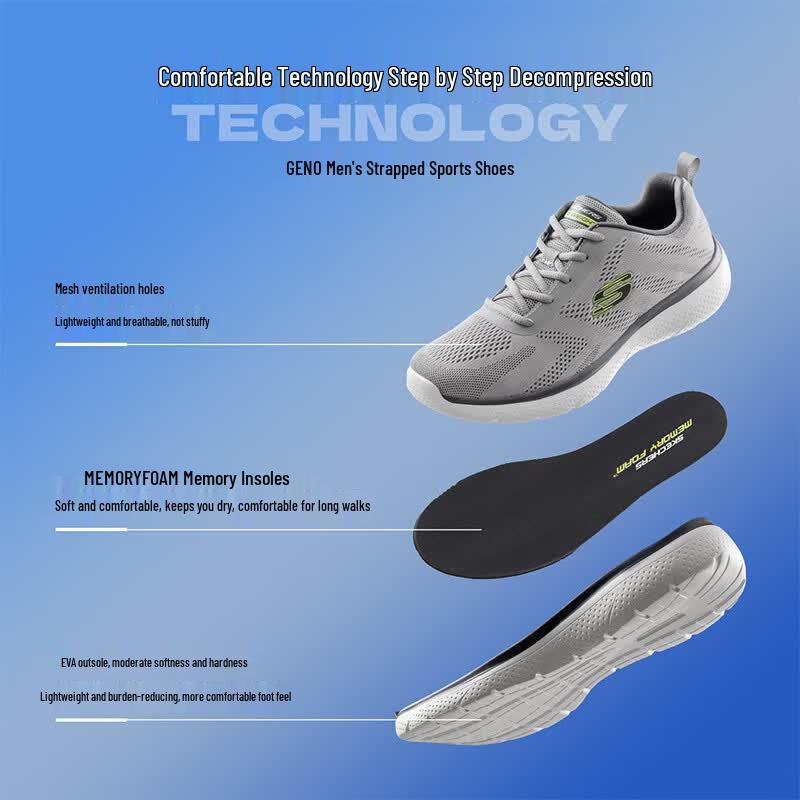 Skechers Men's Breathable Mesh Running & Casual Shoes