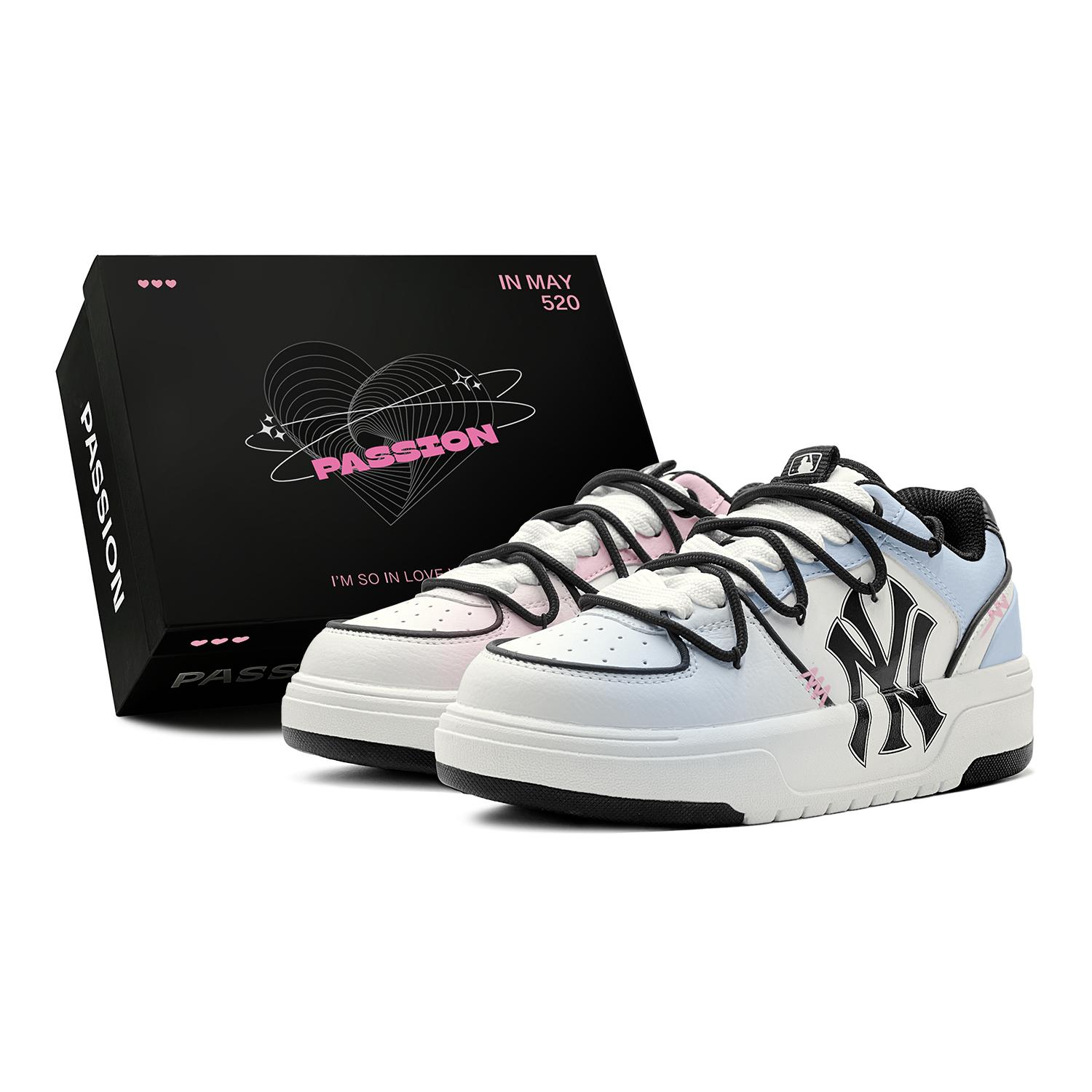 

MLB Chunky Liner Romantic, Casual, Mismatched Repainted Low top Skateboard Shoes Unisex Blue Pink 3ASXCA12N-50WHS(TeamS-) 44