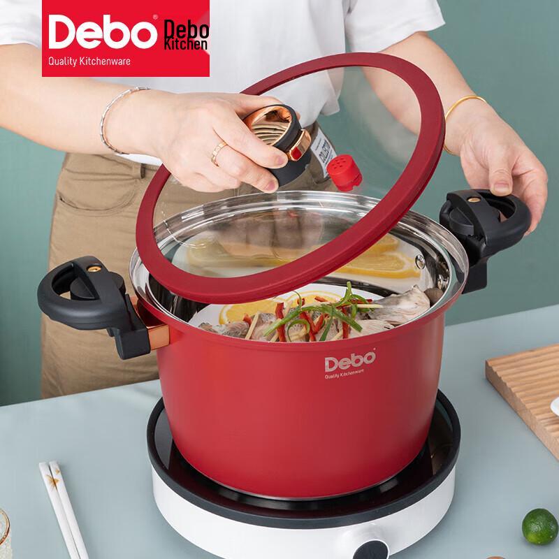 Debo Morphett 24cm Red 304 Stainless Steel Micro Pressure Cooker Set