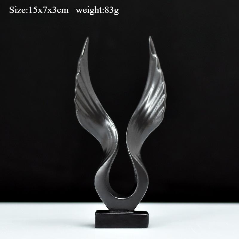 European Eagle/Angel Wing Statue Sculpture Figurine Resin Dapeng Spreading Collection Miniature for TV Cabinet Home Decoration