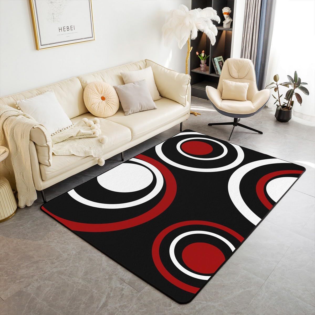

Black and White Abstarct Area Rug 6 6 x 4 11 for Adult Women Men, Geometric Striped Carpet for Minimalists,Graffiti Lines Indoor Floor Mat 160cm x 200cm