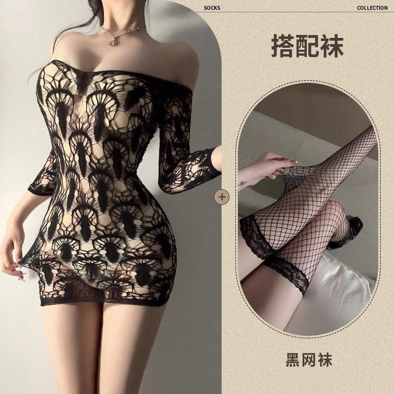 Sex Underwear Pure Desire Sexy Rose Mesh Clothes Gentle Sister Tie Naked Pink Hollow Onesie