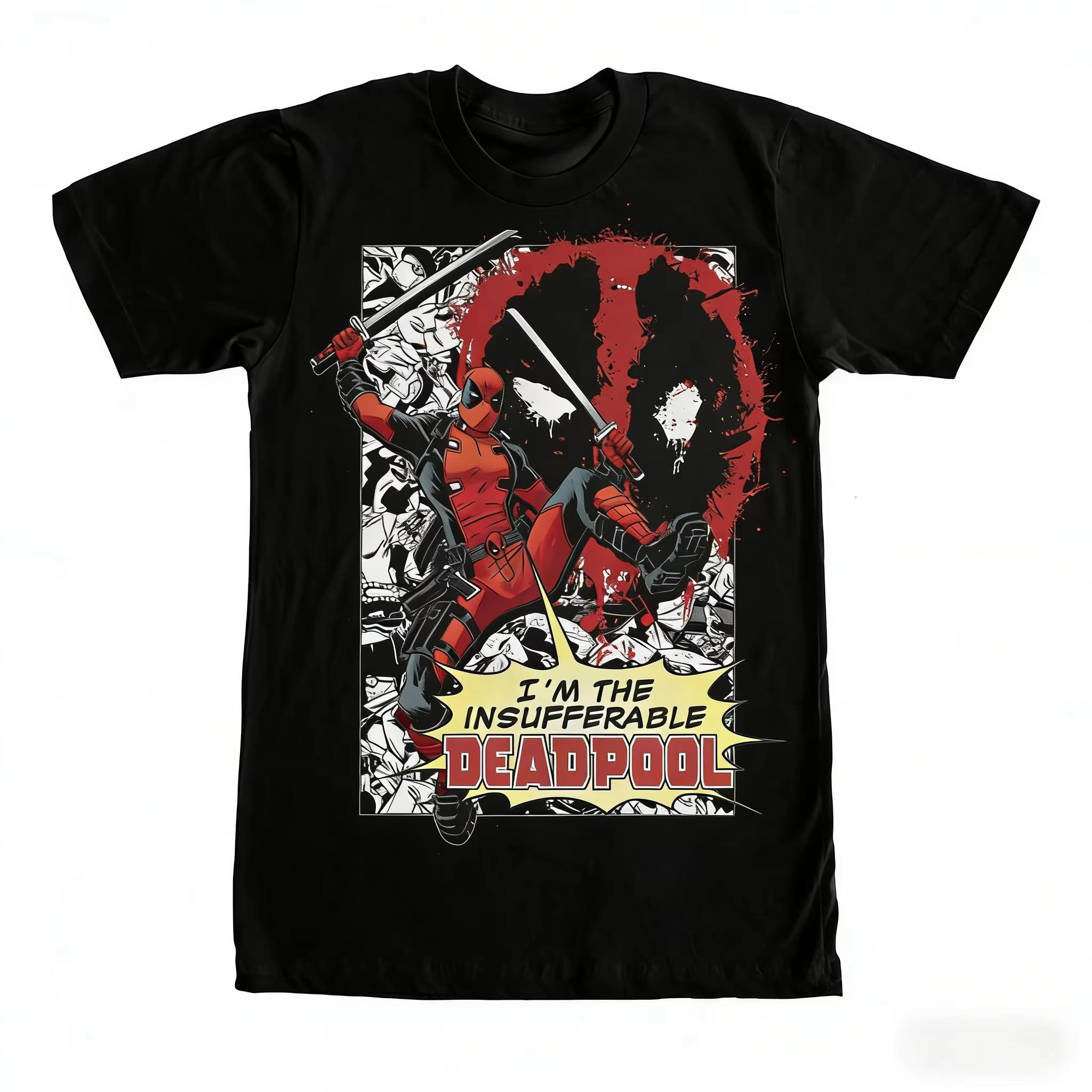 

2026 new Marvel Deadpool Im The Insufferable Deadpool Comic Print T Shirt Men Women Cotton Short Sleeve Tees Streetwear Tops M