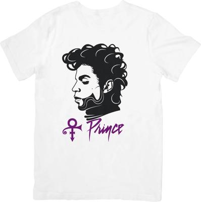 Prince Music Unisex Passform für Männer & Frauen Qualitäts-Baumwoll-T-Shirt Weiß.