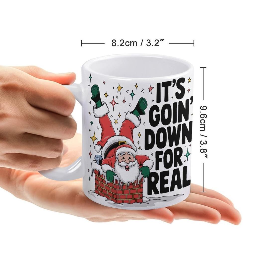 1pc 11oz Blank Ceramic Coffee Mug, Double-sided Printed Cup, Shiny Surface, Sturdy Grip, Everyday Drinking Mug for Family and Work Routines