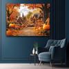 Autumn Harvest Festival Garage Door Banner - Durable polyester fabric featuring vibrant pumpkinszyc