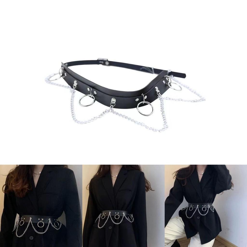 Trendy Black Wide Waist Chain Belt For Women Perfect For Dresses And Coats