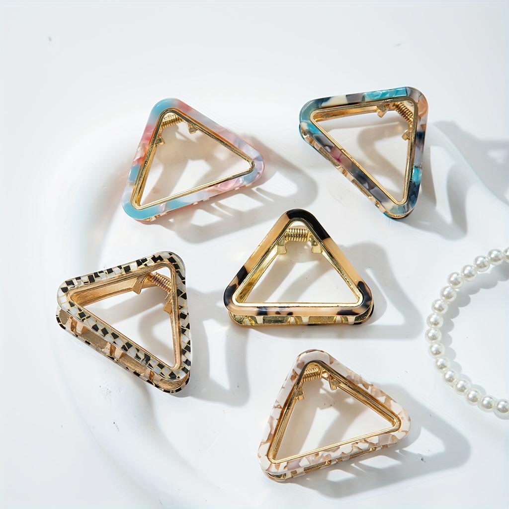 Elegant Triangular Hair Claw Clip Hollow Out Stylish Hairdressing Accessories For Women And Daily Use