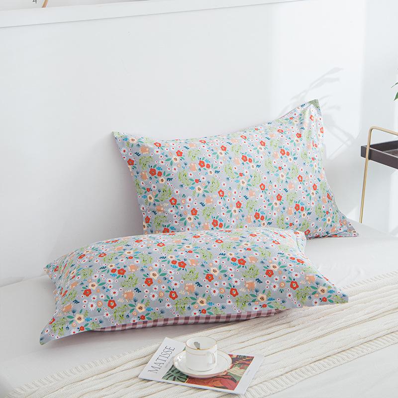 2PCS 48cm×74cm Pillowcase Pair Pillowcase Flower Printed Pillowcase Student Pillowcase Pair