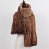 Hot Sale Winter Women Warm Knitted Real Mink Fur Scarf Natural Luxury Mink Fur Shawl Lady Long Style Real Mink Fur Scarves