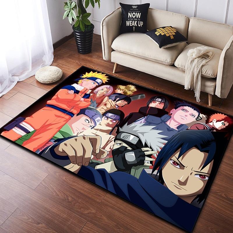  Naruto Anime Carpet Cloud Akatsuki Anime Rug for Boy's Gaming Room Decor Non Slip Style E-sports Swivel Chair Floor Mat