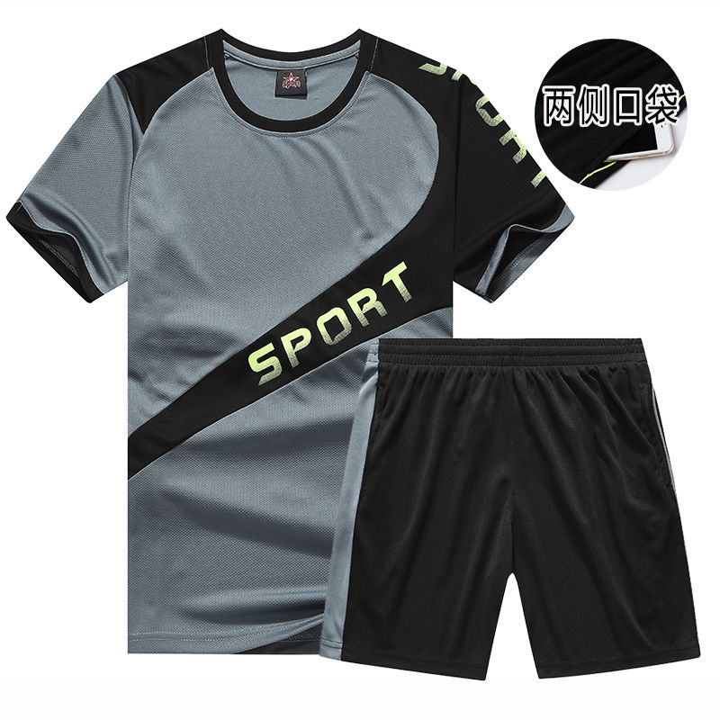 Tricou cu mânecă scurtă Costum sport din două piese Uscare rapidă Bărbați Alergare Îmbrăcăminte fitness Echipament Îmbrăcăminte ocazională de vară