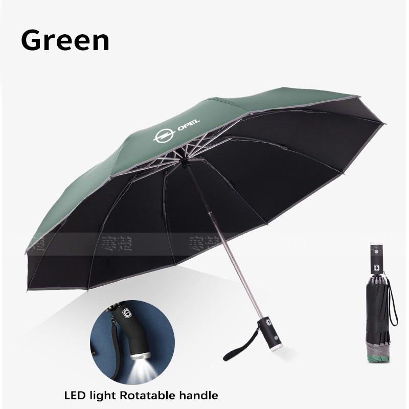 

Car LED Fully Automatic Reflective Sun Umbrella Folding Sunshade For Opel OPCline ASTRA CORSA INSIGNIA MOKKA VECTRA GTC Tigra зелений