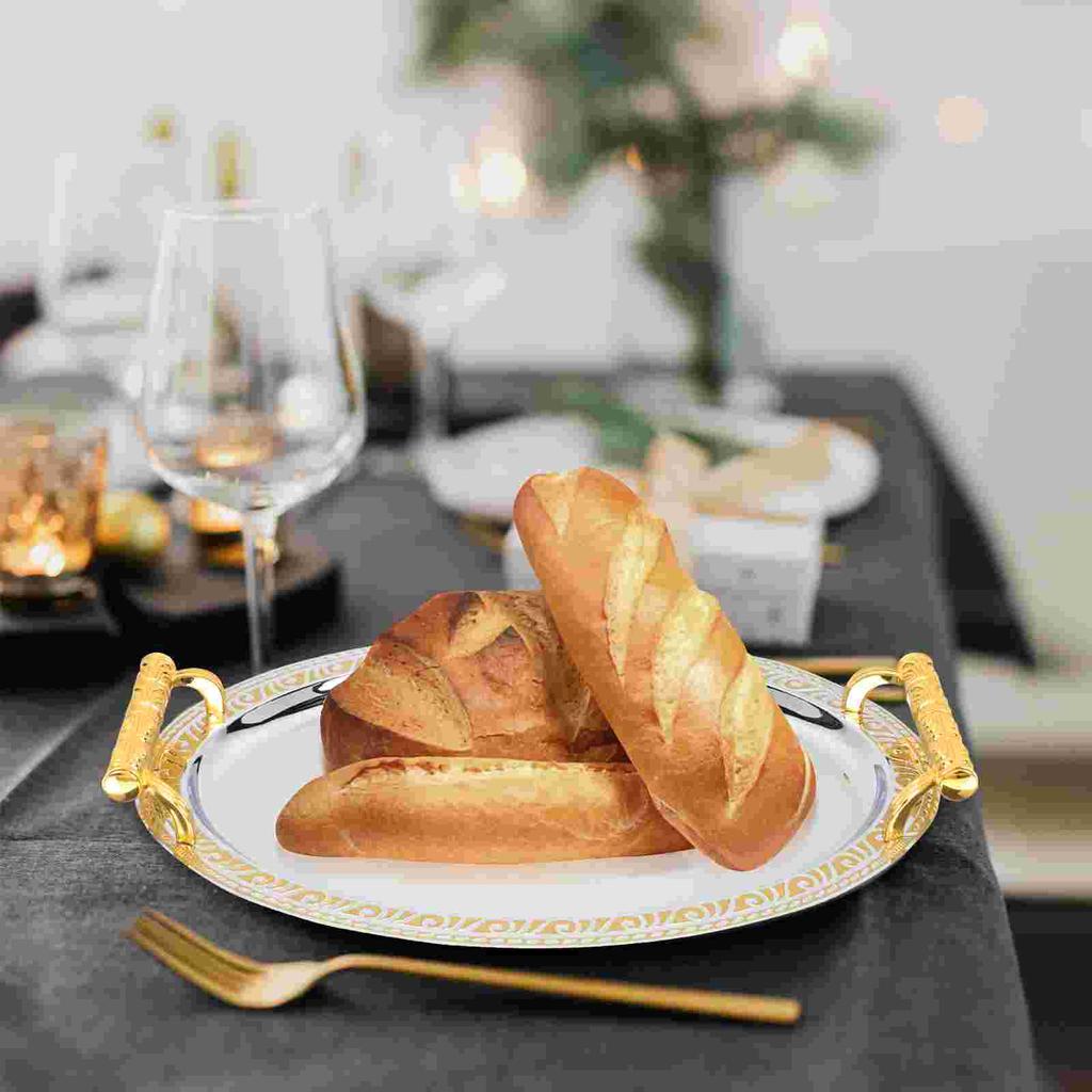 Tableware Tray Food Serving Handle Design Stainless Steel Dessert Storage Cup Afternoon Tea