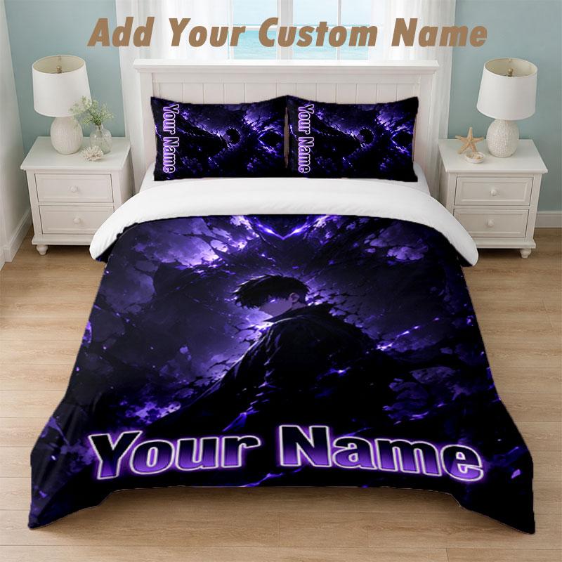 Bedding Set 1 Duvet Cover 2 Pillowcases Solo Leveling Print Soft Bed Linen Bedroom Decor
