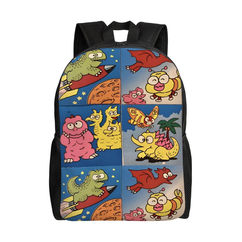 Chibi Monster Raids Again Backpack for Men Women Cool High School Work Daypack Cute Laptop Computer Canvas Bags Outdoor