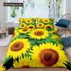 Vintage Sunflowers Duvet Cover Set Letters Bedding Set Letters And Sunflowers Printed Retro Girls Queen Size 23pcs Quilt Cover