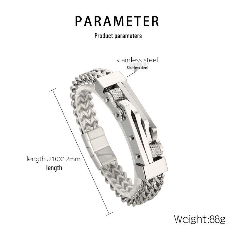 Men's Stylish Titanium Steel Dragon Bone Chain Bracelet