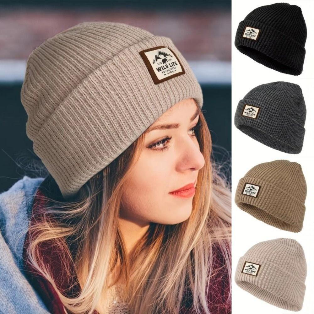 Knitted Winter Cap Windproof Camping Hiking Caps Stylish Beanie Hats Fishing Cycling