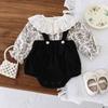 Lotus Leaf Collar Baby Jumper Dress Overalls Bodysuit Flower Toddle Jumpsuit Ruffle Sweet Baby Shorts Climb Suit Infant Wear