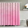 Luxury Gradient Pink Gold Foil Shower Curtain Waterproof Decorative Bath Room Home Decoration Size Customizable