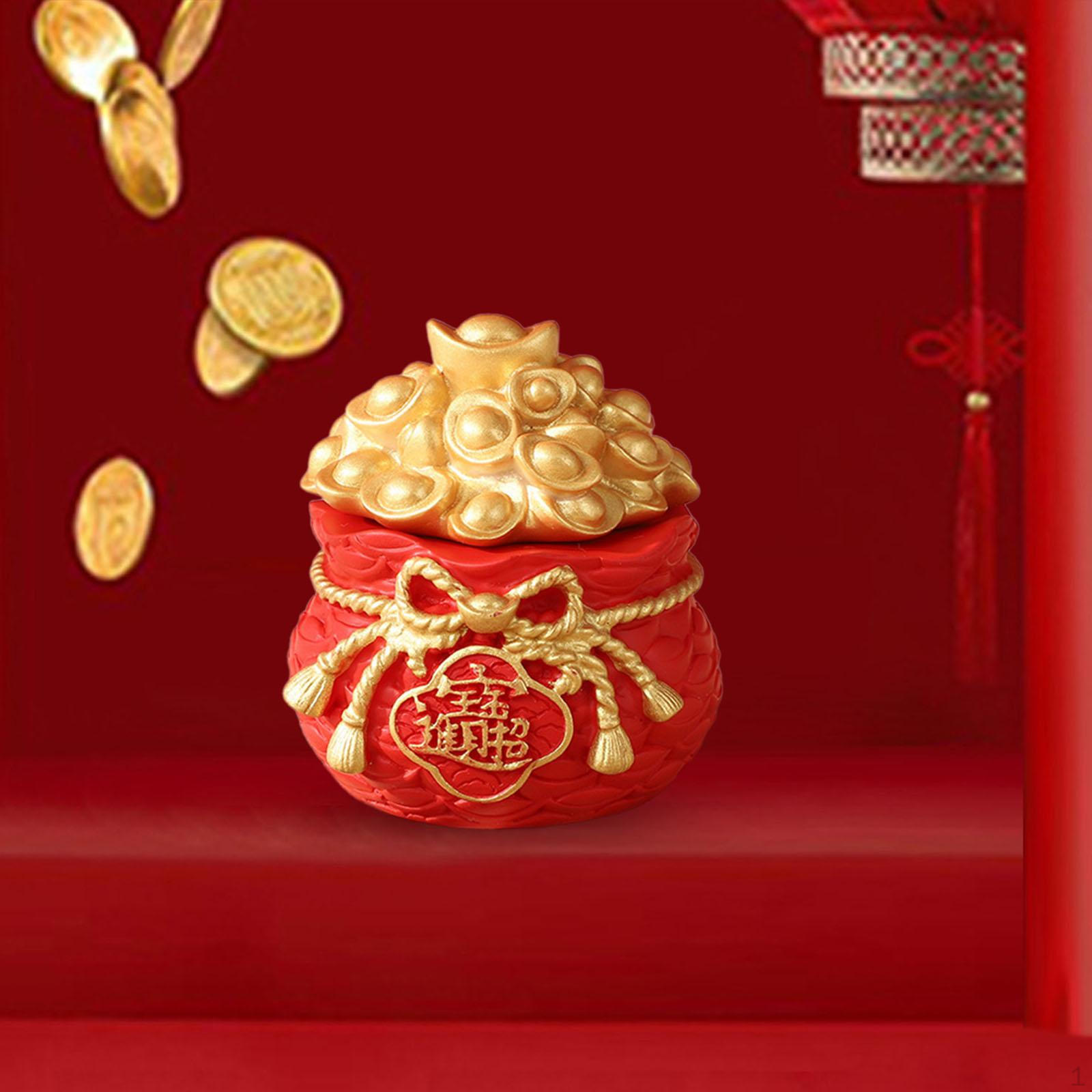 

Китайский Год Благословение Сумка Декор Фен Шуй Коллекционная Статуэтка из смолы Украшение стола для