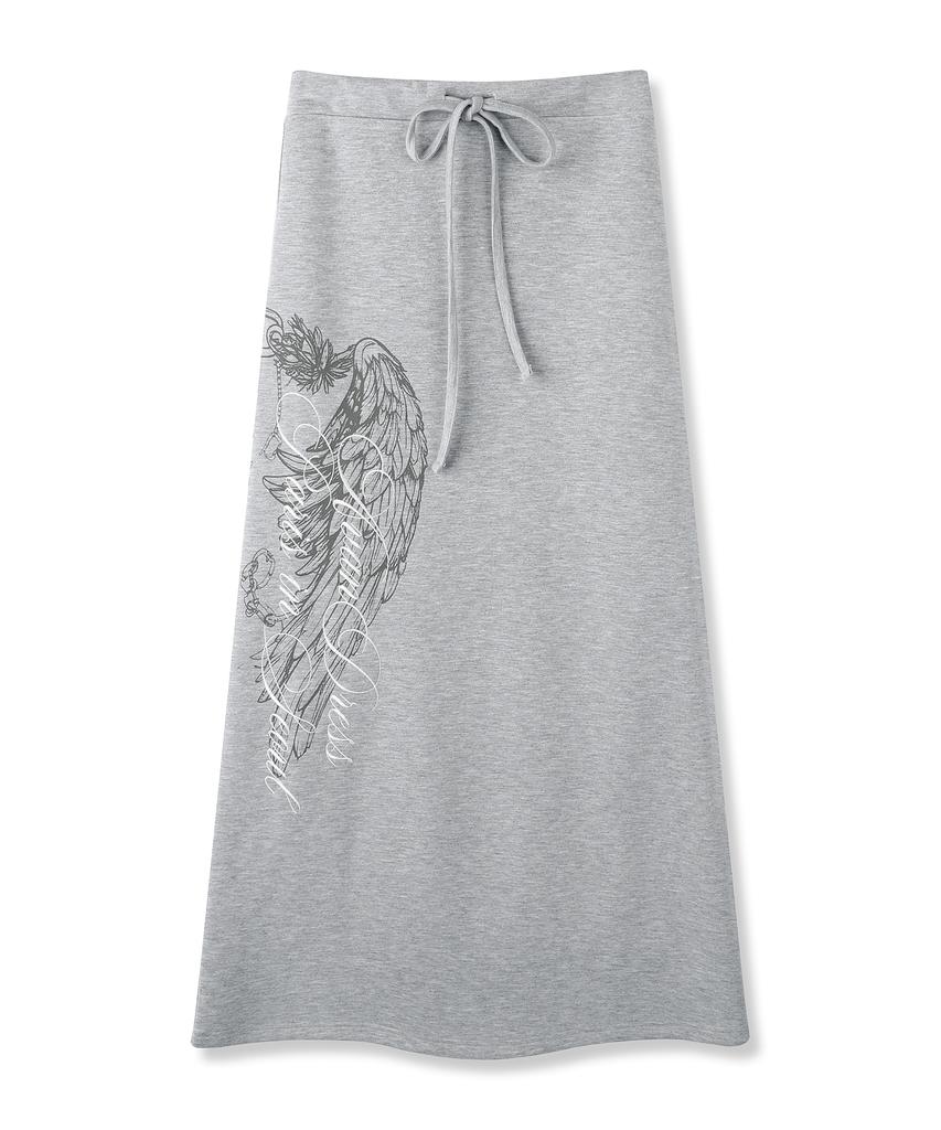 Urban Dress Half Wing Graphic Maxi Skirt_2 Colors