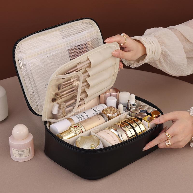 1pc Makeup Bag Hand-held Large Capacity Multi-layer Classification Storage Bag Portable Travel Toiletry Bag Cosmetics Organizer