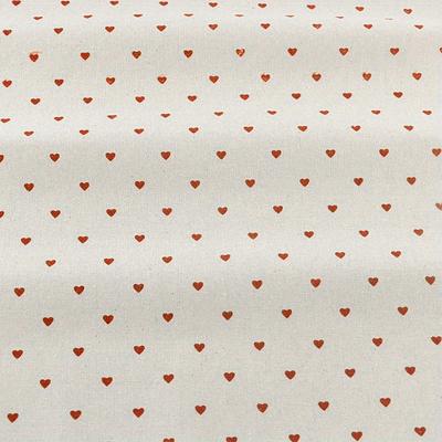 1Pc Cotton Linen Blend Fabric Floral Printed Decorative Fabric for DIY Projects and Tablecloth Making Color Loving Heart