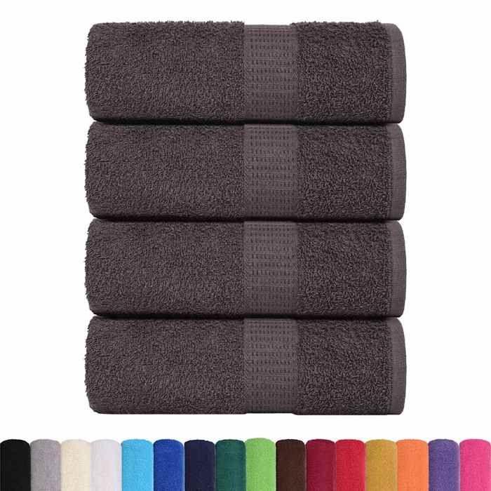 VidaXL Gants de toilette 4 pcs anthracite 15x21 cm 360 g/m² 100% coton, serviette, torchon, torchon à vaisselle, serviette 136670