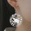 My Shape Fox Pendant Earrings Cute Animals Fox Dangle Earrings for Women Girls Stainless Steel Drop Earrings Fashion Jewelry