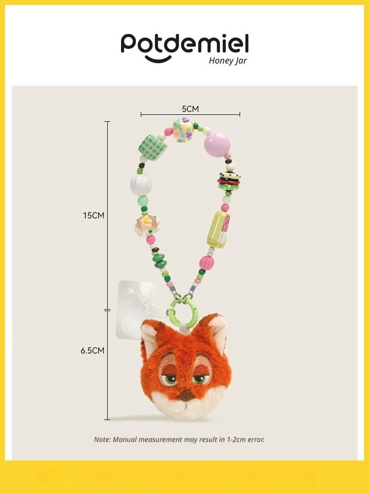 New Potdemiel Honey Jar Cute Judy Nick Strawberry Bear Mobile Phone Decorative Chain Jewelry Bag Pendant Rope Wrist Gift