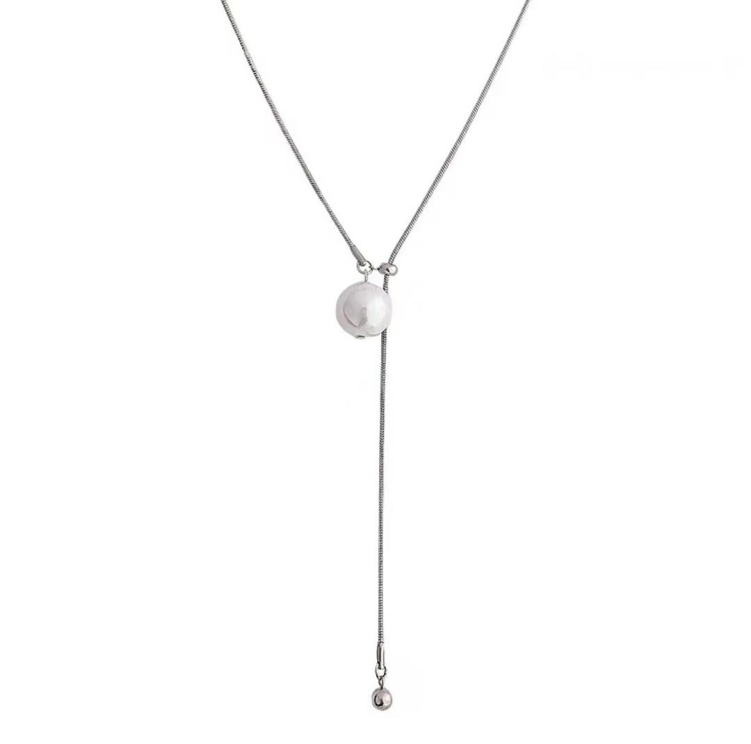 

Light luxury niche pull collarbone chain women s high-end pearl necklace long niche sweater chain accessories trendy jewelry women