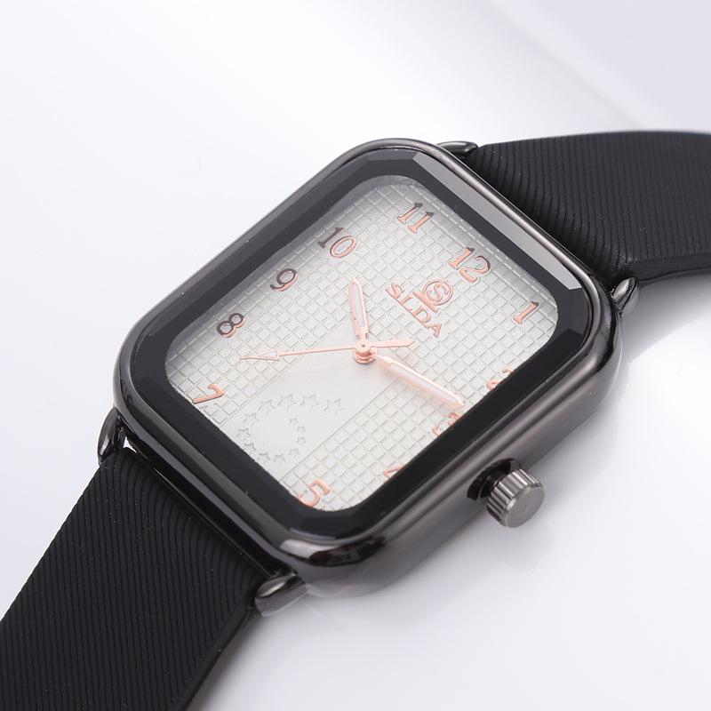 Rectangle Business Casual Men'S Watch Student Fashion Trend Silicone Strap Quartz Watch Men