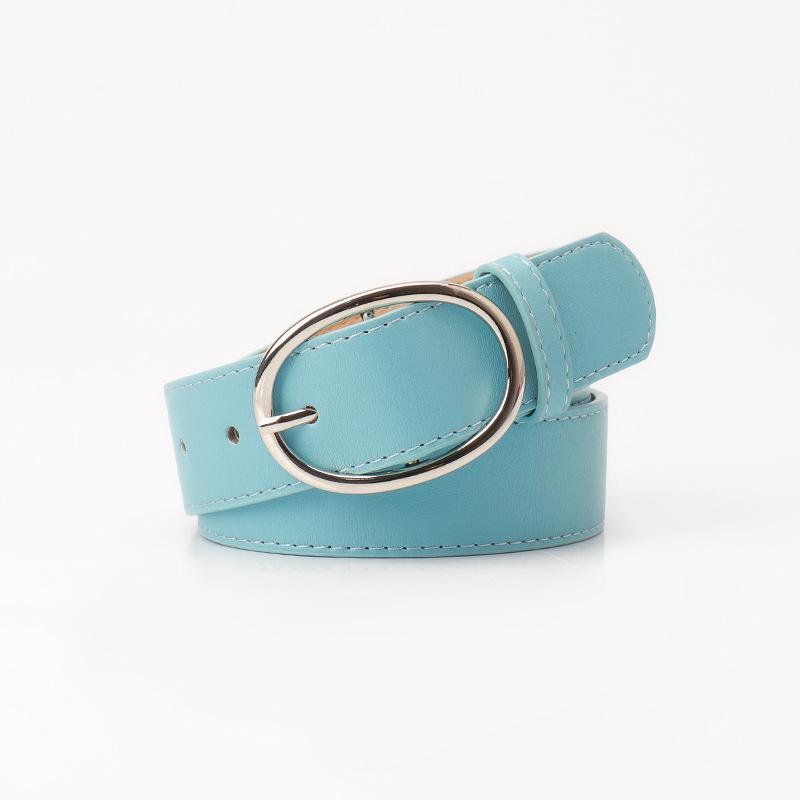 New Fashion Versatile Oval Pin Buckle Women's Belt Simple Style High-end Wide Belt Women's Decorative Jeans Belt