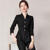Teluoman Women's Ruffled Business Suit Set