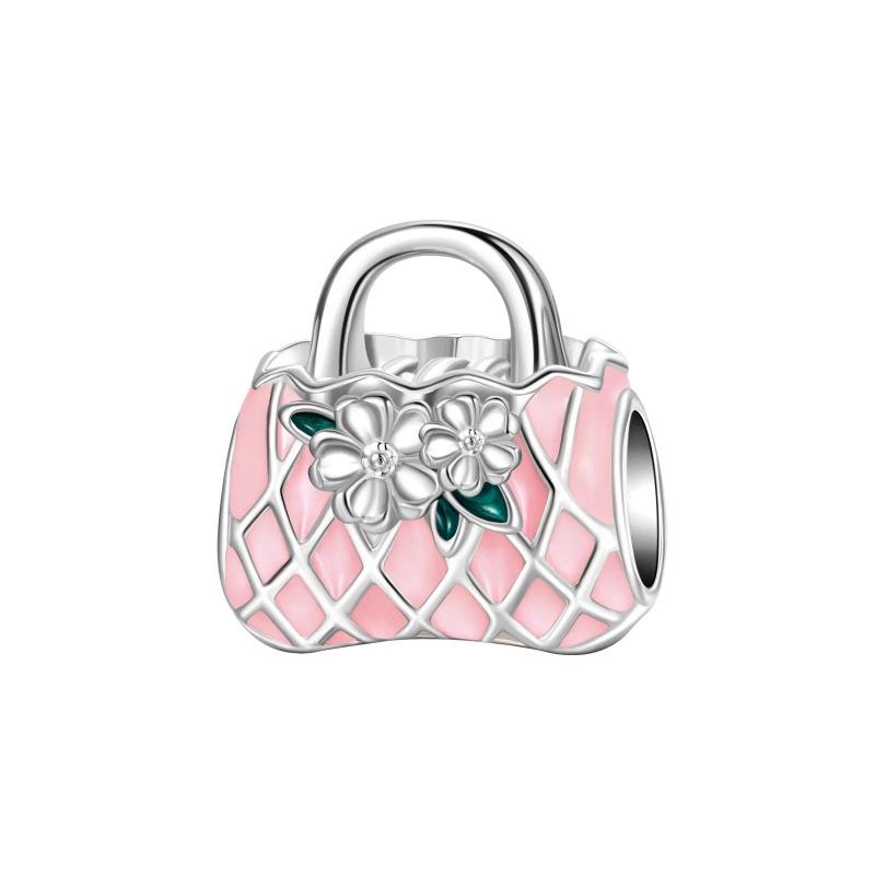 Ny Koppar Rosa Blomster Hängande Berlock Fjäril Hjärta Blomma Ros Fågel Pärla För Halsband Diy Armband Fint Smycke