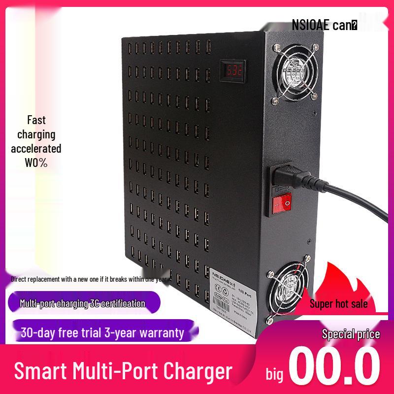 High-Power Multi-Port USB Charger: 8/10/16 Ports for Direct Travel Charging