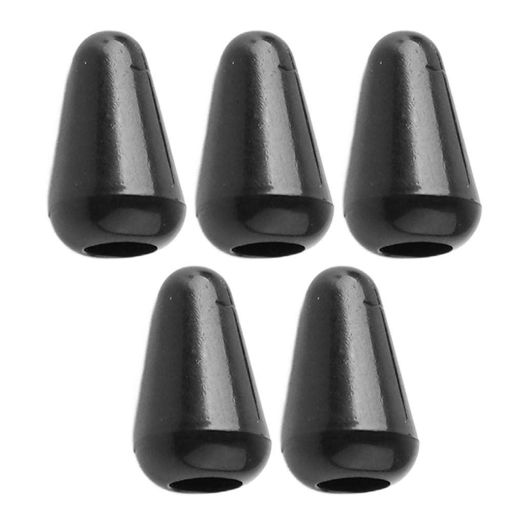 5Pcs Pickup Selector Switch Tip Electric Guitar 5 Way Knob Cap Plastic Hat Universal Accessories Black